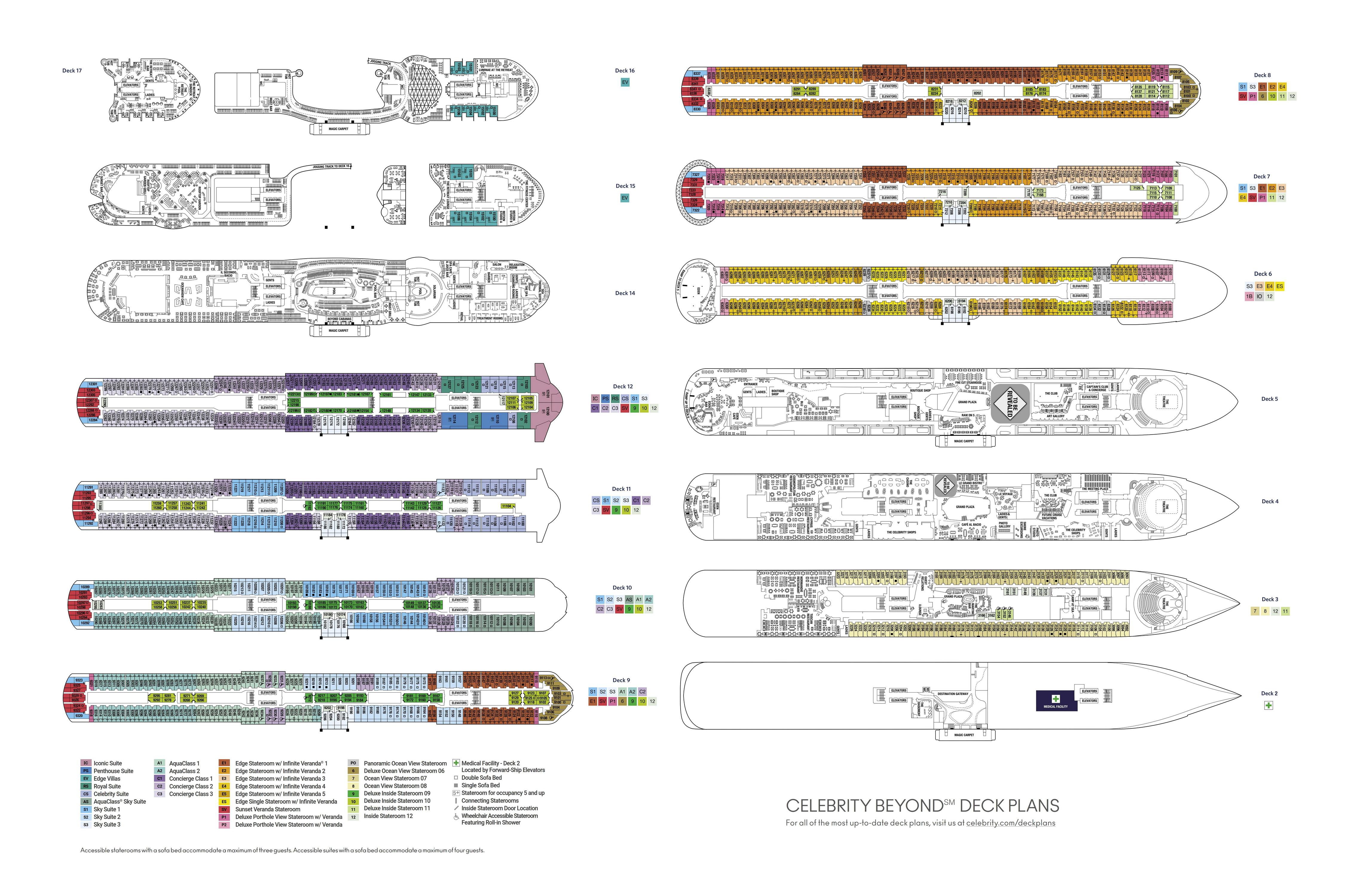 План палуб Сelebrity new ship
