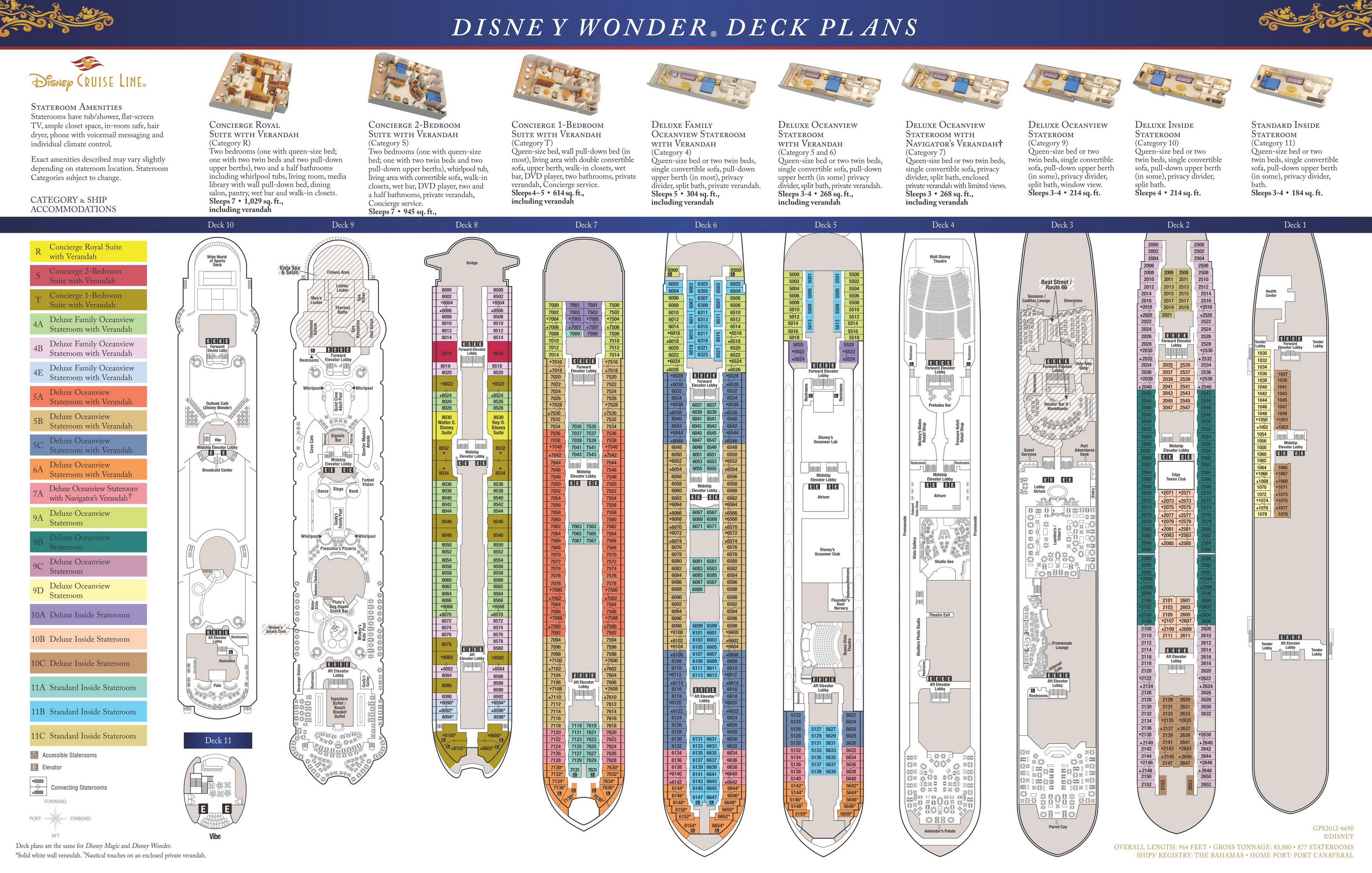 План палуб Disney Wonder