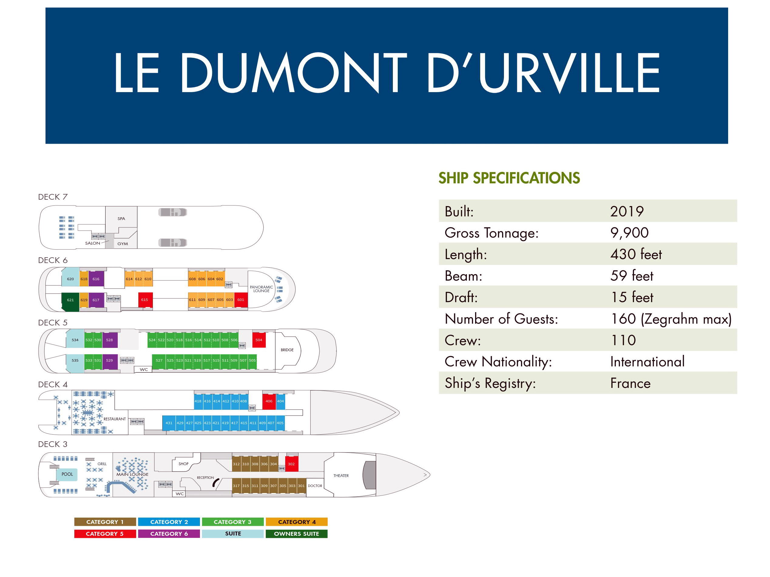 План палуб Le Dumont D'Urville