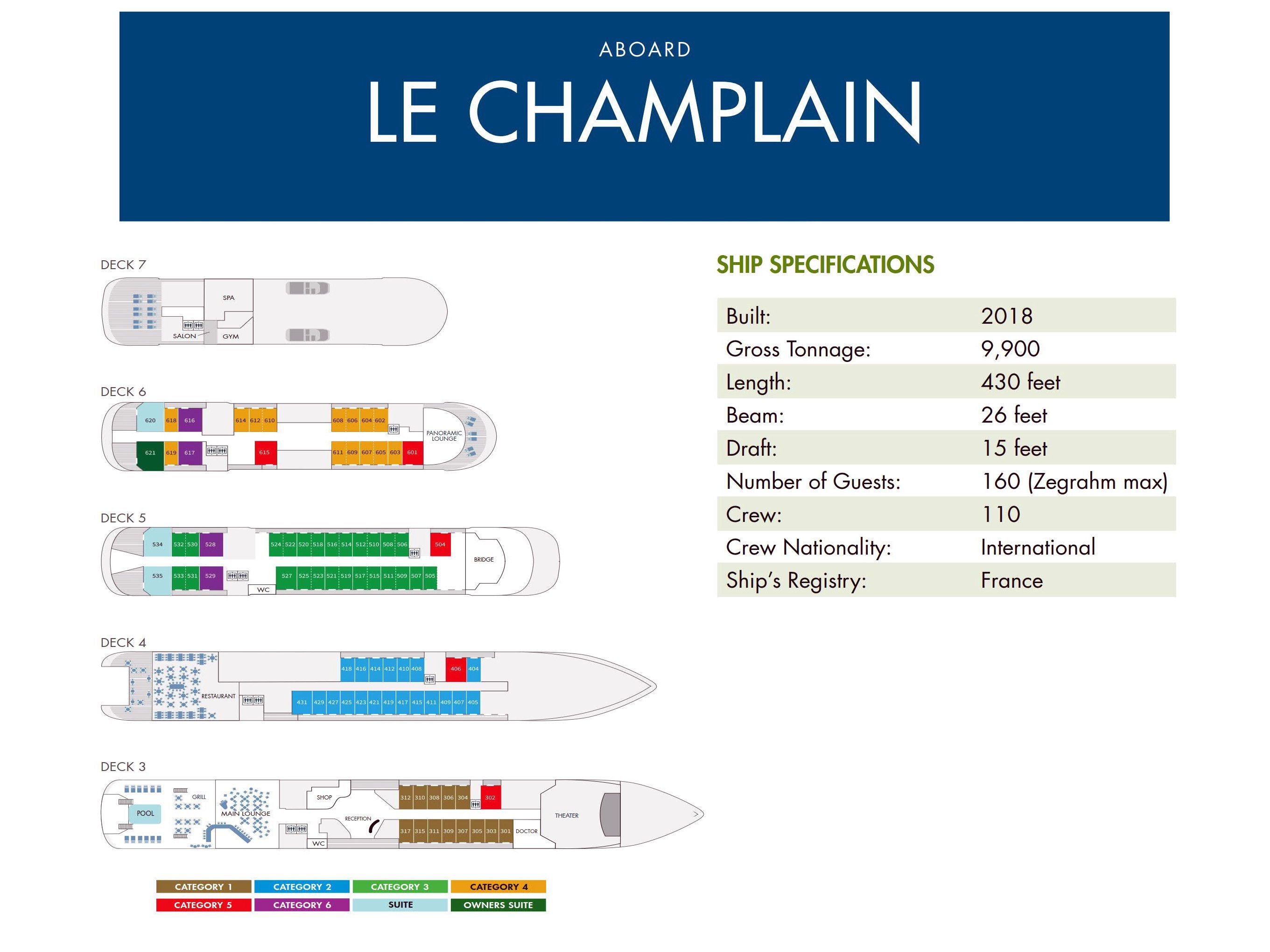План палуб Le Champlain