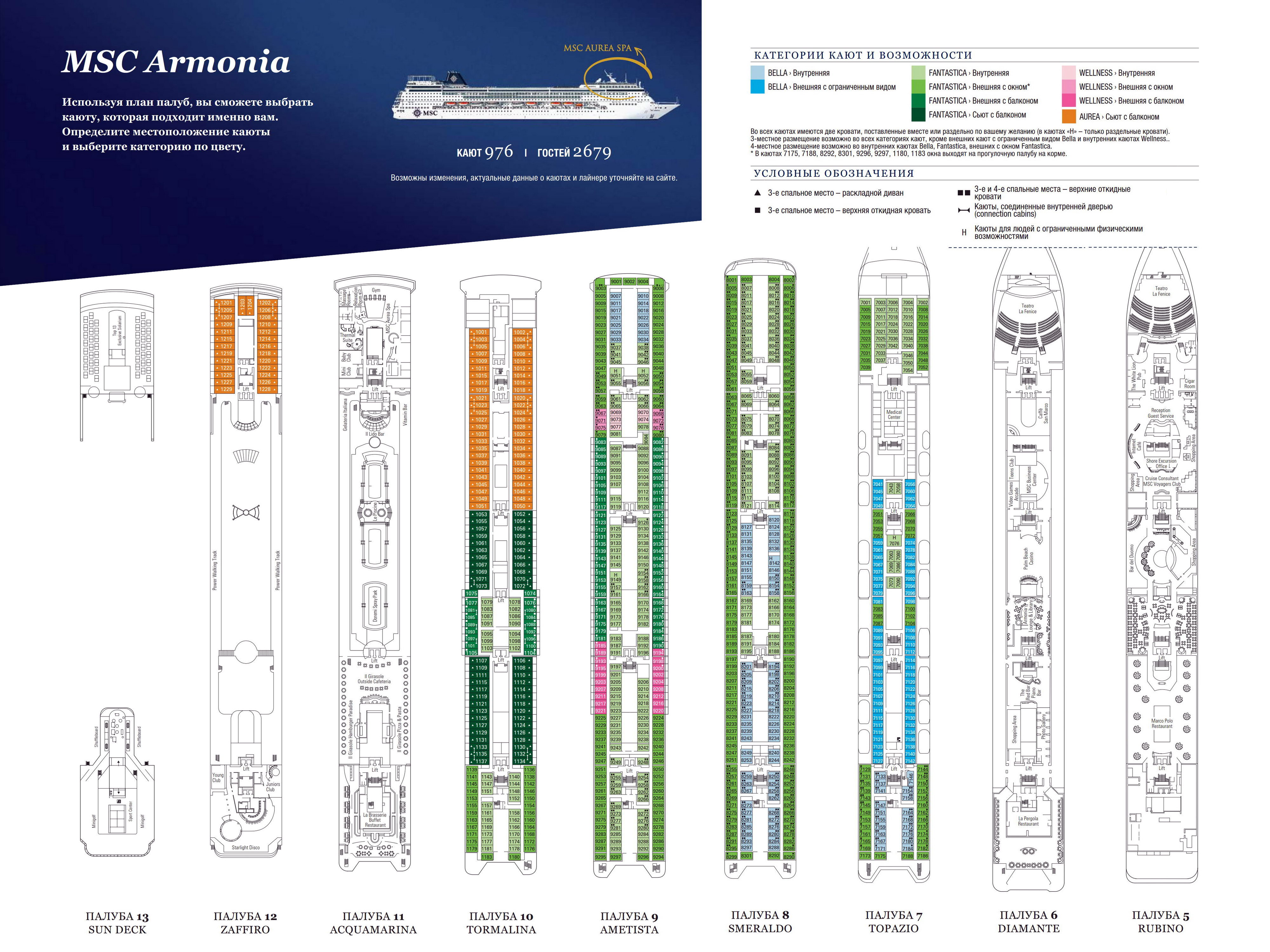 План палуб MSC Armonia