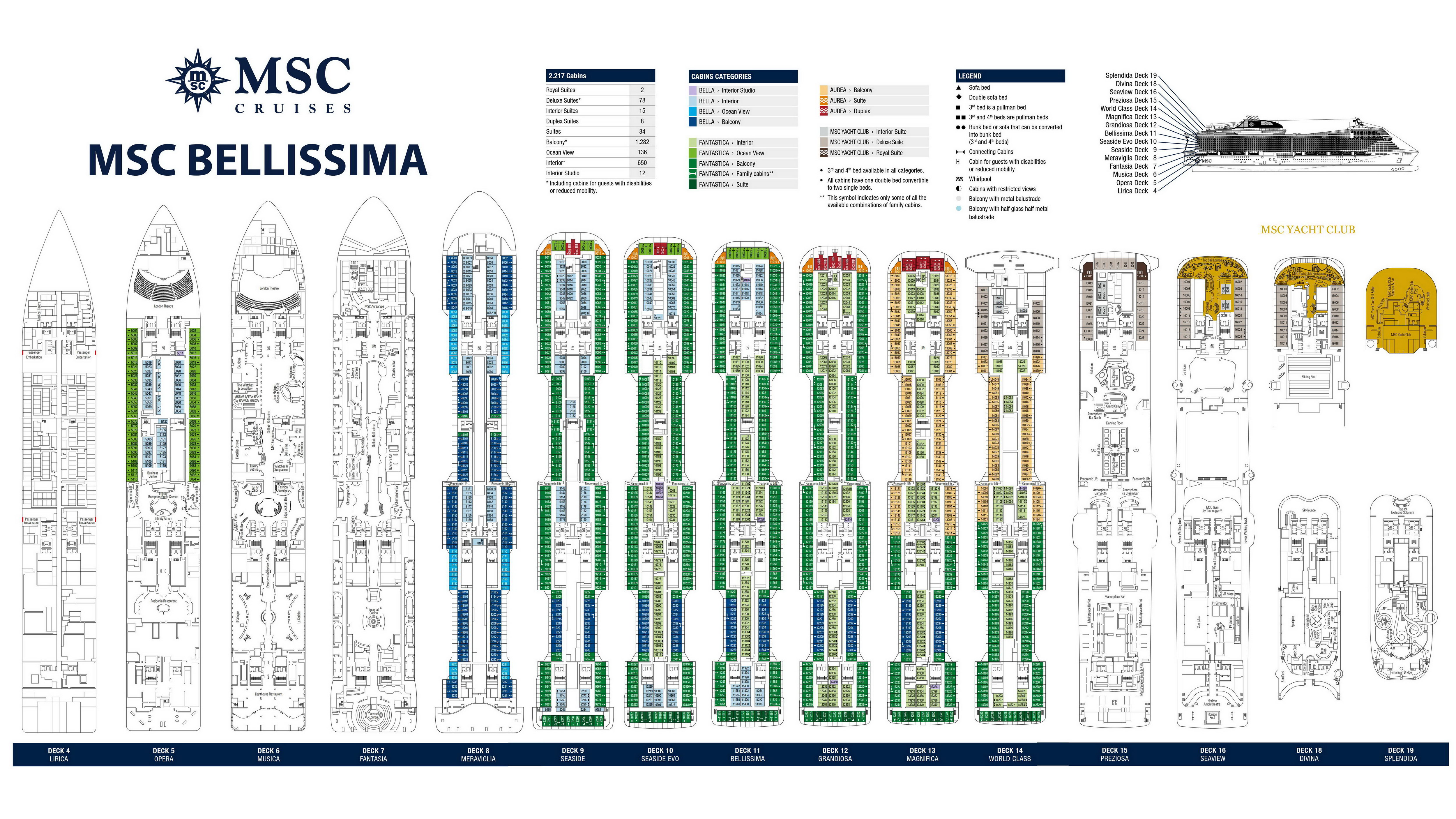 План палуб MSC Bellissima