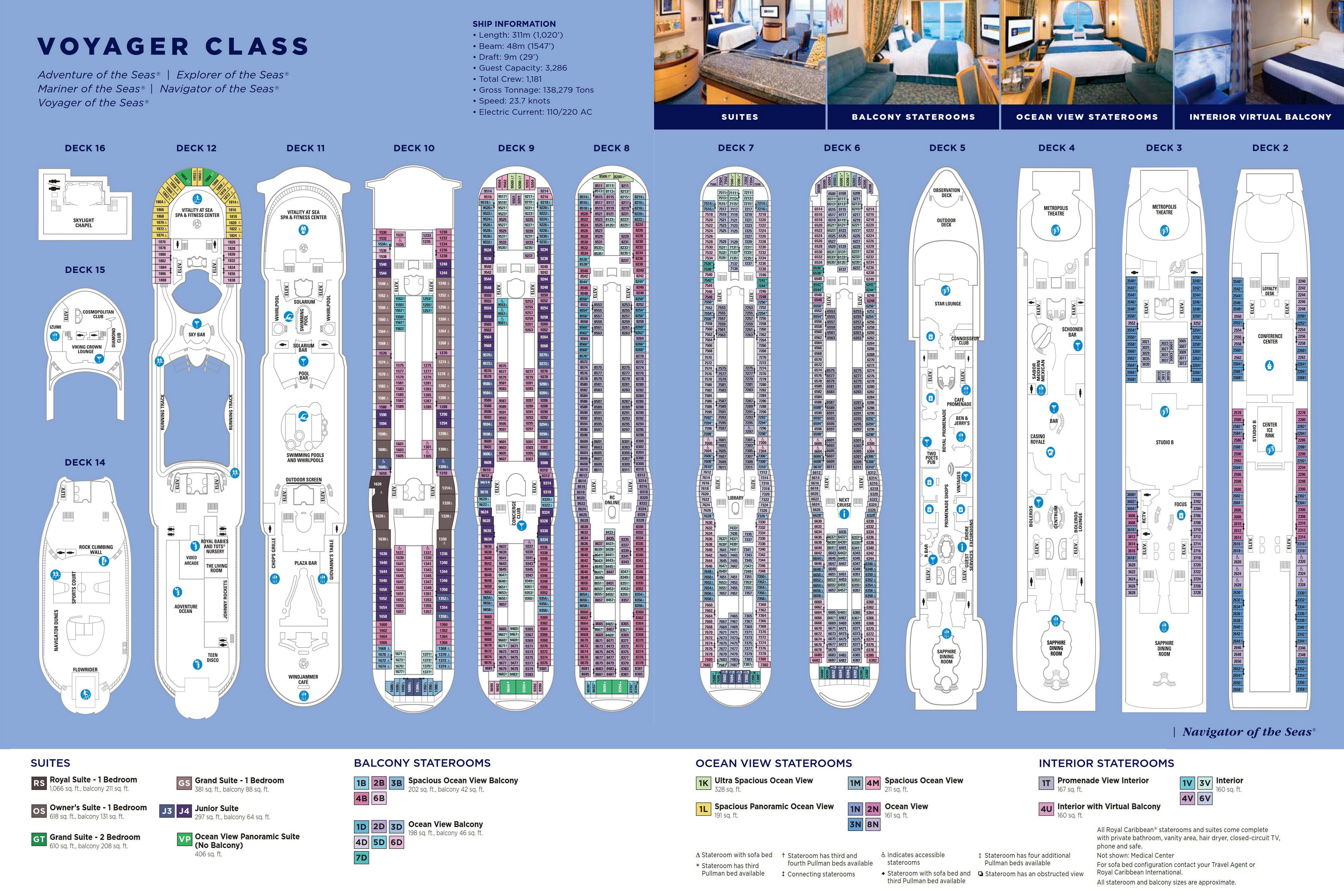 План палуб Navigator of the Seas