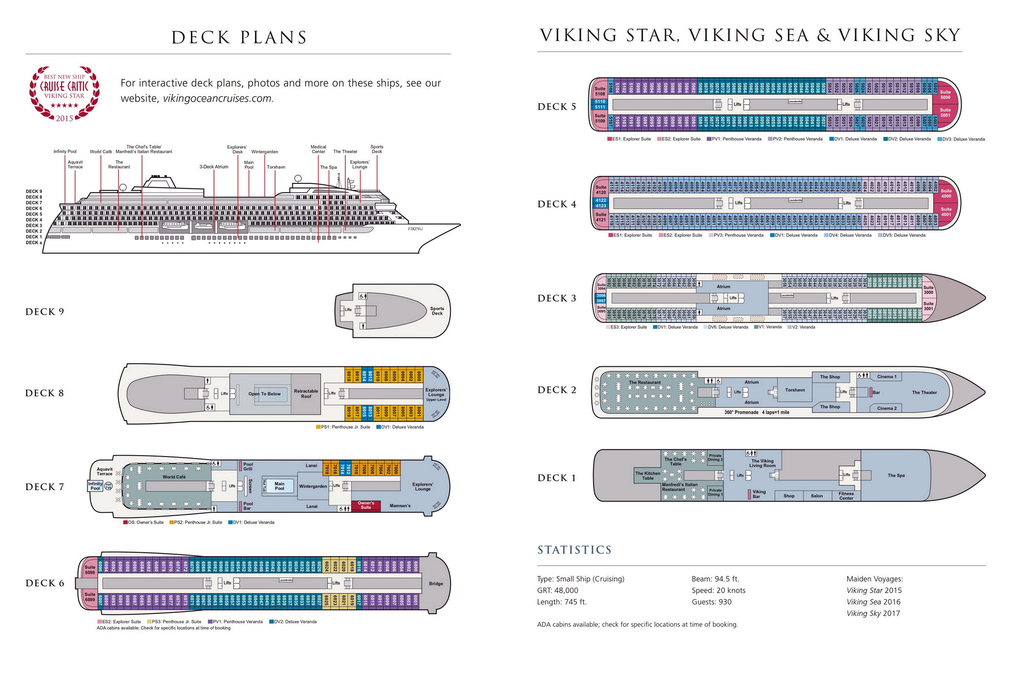 План палуб Viking Sea
