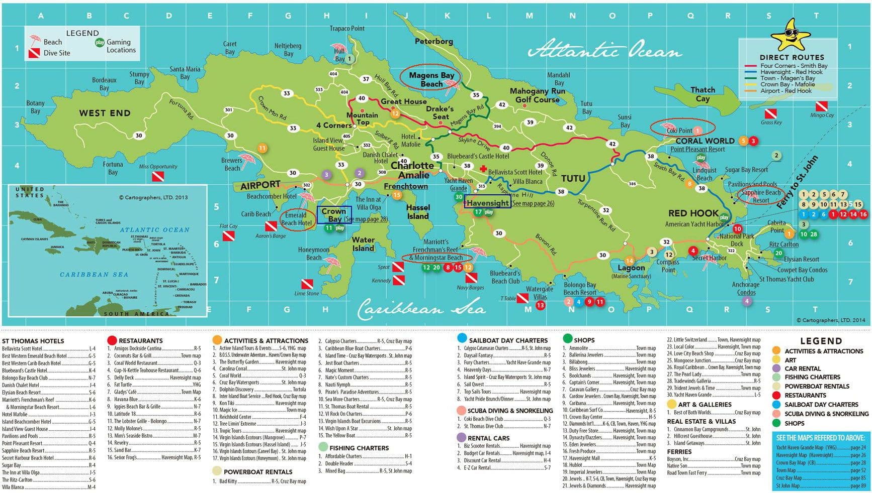 Карта о.Сент-Томас, Шарлотта-Амалия.
