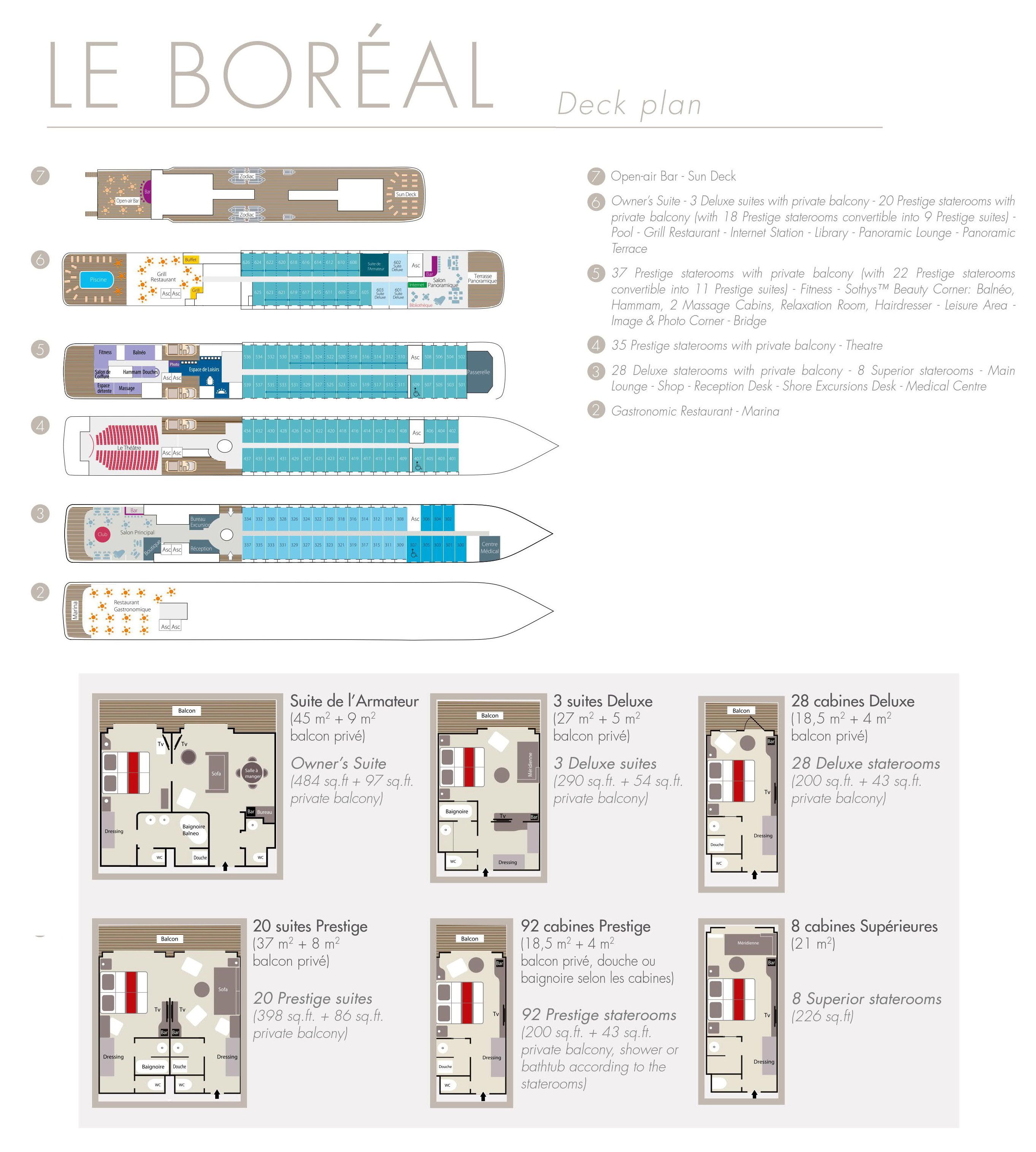 План палуб Le Boreal